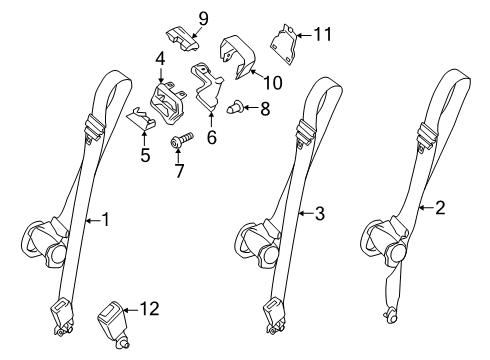 2025 Ford Transit 250 Second Row Seat Belts Diagram 2