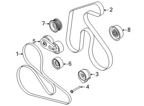 2022 Ford Mustang Tension Pulley Kit Diagram for KR3Z-8678-C