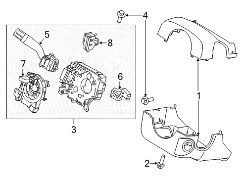 2024 Lincoln Navigator Steering Column Shroud Assembly Diagram for NL7Z-3530-BB