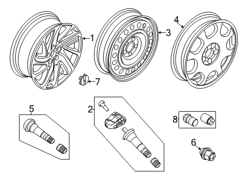 2023 Lincoln Aviator Wheel Assembly Diagram for LC5Z-1007-A