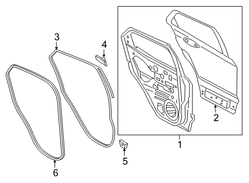 2021 Ford EcoSport Door Panel Assembly Outer Diagram for HN1Z-7424701-A