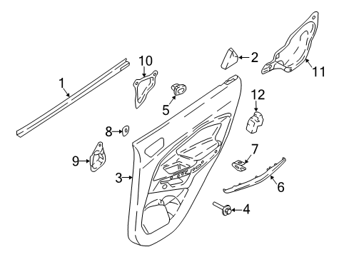 2021 Ford EcoSport Panel Assembly Door Trim Diagram for GN1Z-5827406-NF