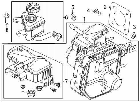 2025 Lincoln Aviator Brake Booster Assembly Diagram for R1MZ-2005-A