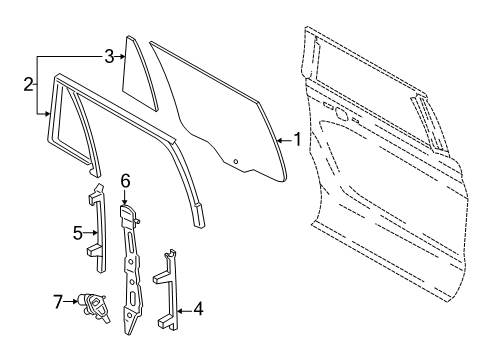 2025 Lincoln Navigator Side Window Assembly Diagram for SL7Z-7825713-A