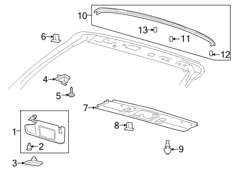 2024 Ford Mustang Windshield Moulding Diagram for PR3Z-7650046-AA
