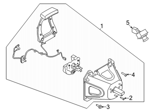 2025 Ford Bronco Spare Wheel Carrier Bracket Diagram for M2DZ-7847076-L