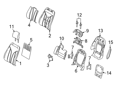 2022 Lincoln Nautilus Front Seat Heating Pad Assembly Diagram for KA1Z-5864811-H