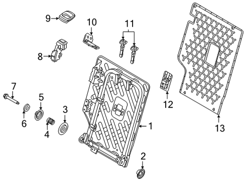 2021 Ford Bronco Sport STOP - LOAD RESTRAINING PANEL Diagram for LX6Z-5862440-A