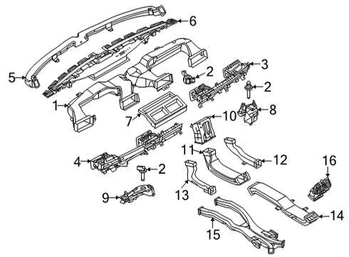 2023 Ford Mustang Mach-E Air Vent Louvre Assembly Diagram for LJ6Z-19893-AA