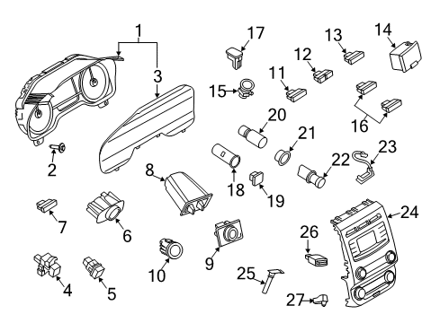2020 Ford Expedition Bezel Diagram for LL1Z-18842-BA