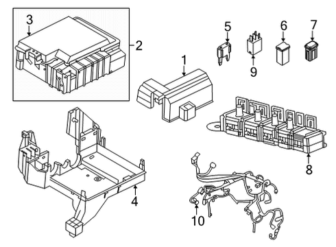 2022 Ford F-150 Fuse Panel Cover Diagram for MU5Z-14A003-B