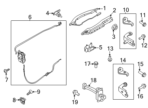 2020 Lincoln Aviator Door Handle Assembly Outer Diagram for LC5Z-5422405-AAPTM