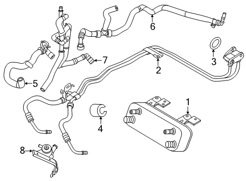2024 Ford Ranger Oil Cooler Hose Diagram for MB3Z-8N021-G