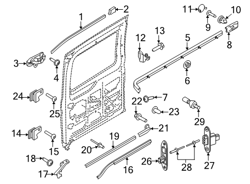 2025 Ford Transit Door Check Assembly Diagram for KK3Z-1525054-B