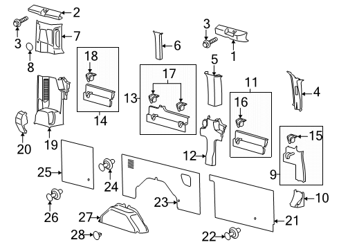 2025 Ford Transit 150 Interior Trim - Side Panel Diagram 12