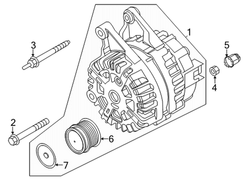 2021 Ford Bronco Sport Alternator Assembly Diagram for LX6Z-10346-K