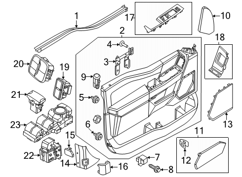 2023 Ford F-350 Super Duty Mirror Assembly Rear View Outer Diagram for PC3Z-17682-HB