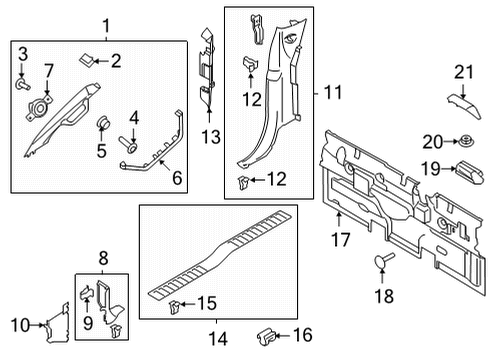 2024 Ford F-150 PLUG - SEAT BELT ANCHORAGE HOL Diagram for FL3Z-15601B32-AV