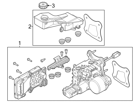 2024 Lincoln Navigator Brake Booster Assembly Diagram for PL1Z-2005-A