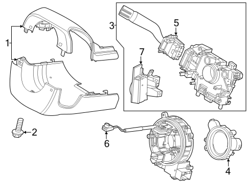 2025 Ford F-350 Super Duty Steering Column Housing Assembly Diagram for PC3Z-3F791-EC