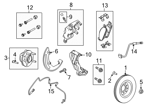 2019 Ford Police Interceptor Sedan Hub Assembly - Wheel Diagram for DE9Z-1104-D