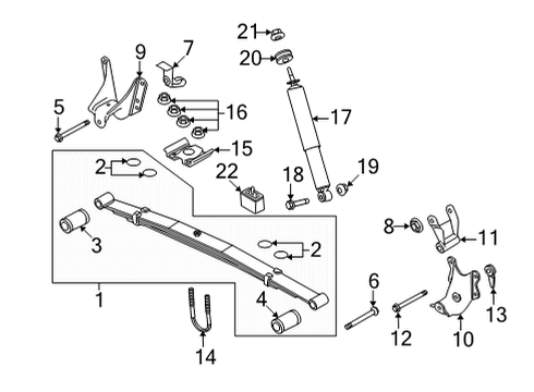 2024 Ford E-350/E-350 Super Duty Shock Absorber Insulator Diagram for F6UZ-18198-A