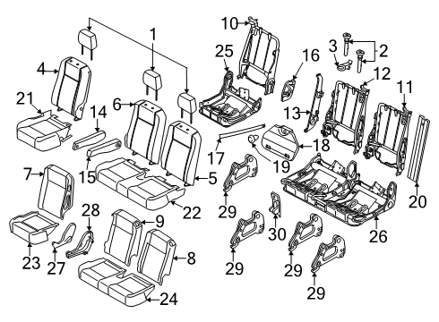 2024 Ford Transit Rear Seat Cus Frame And Spring Diagram for EK4Z-9963160-V