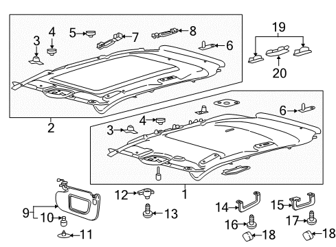 2023 Ford Edge Interior Lamp Assembly Diagram for EM2Z-13776-CK