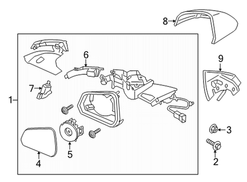 2020 Ford Mustang Mirror Assembly Rear View Outer Diagram for KR3Z-17683-A