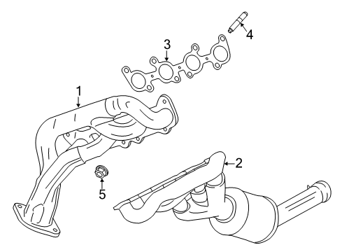 2021 Ford Mustang Exhaust Manifold And Catalyst Diagram for JR3Z-5G232-E