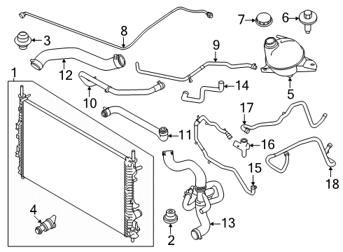 2024 Ford Transit 150 Radiator & Components Diagram 2
