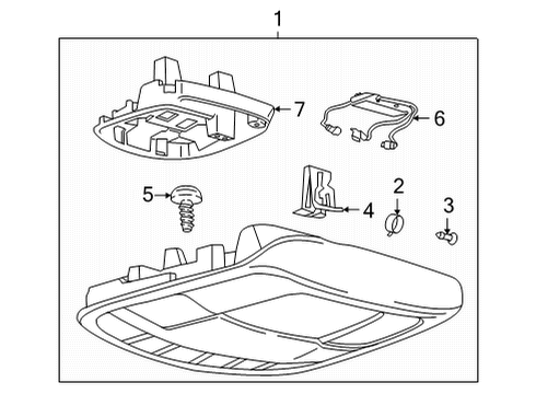 2024 Ford F-150 Overhead Console Assembly Diagram for PL3Z-18519A70-EQ