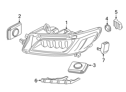 2020 Lincoln Continental Headlamp Housing Diagram for GD9Z-13100-E