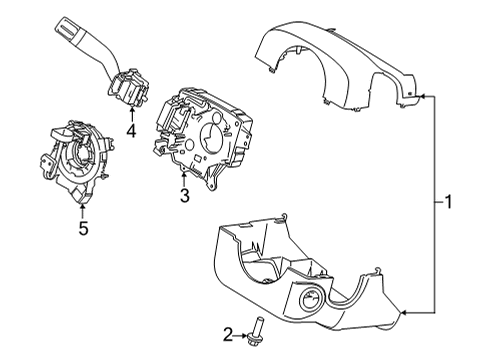 2025 Ford F-150 Steering Column Housing Assembly Diagram for SL3Z-3F791-BA