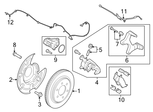 2024 Ford F-150 Lightning Hose Assembly Brake Diagram for NL3Z-2282-D