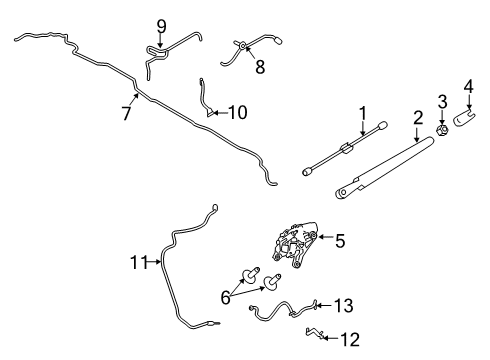 2020 Ford Explorer Wiper Motor Assembly Diagram for DS7Z-17508-X