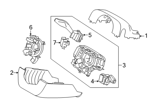 2020 Lincoln Nautilus Steering Column Housing Assembly Diagram for KA1Z-3F791-HC