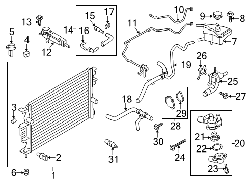 2020 Ford Fusion Thermostat Assembly Diagram for DS7Z-8575-C