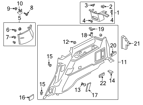 2024 Lincoln Navigator Load Compartment Trim Diagram for NL7Z-7831012-AB