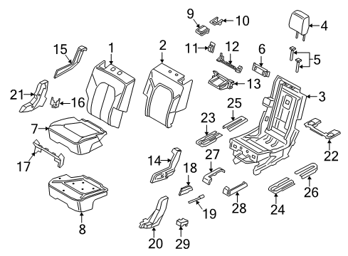 2022 Lincoln Navigator Headrest Guide Sleeve Diagram for CU5Z-96610A16-BDG