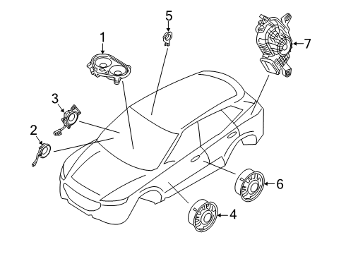 2024 Lincoln Corsair Speaker Assembly Diagram for LJ7Z-18808-AB