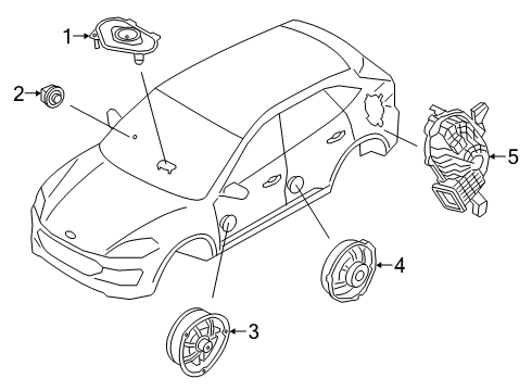 2021 Lincoln Corsair Speaker Assembly Diagram for LJ7Z-18808-AA