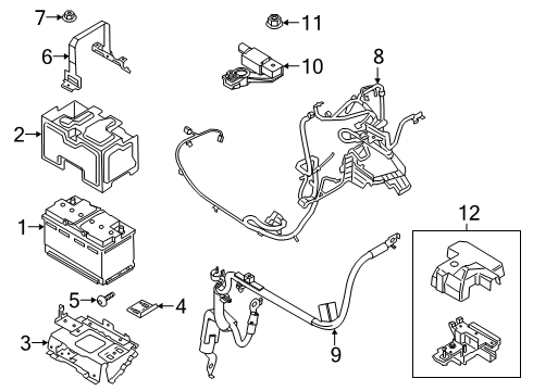 2022 Ford Ranger Battery To Battery Cable Assembly Diagram for KB3Z-14300-B