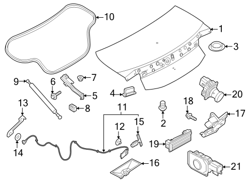 2024 Ford Mustang CYLINDER ASY - LOCK Diagram for FR3Z-7643262-B