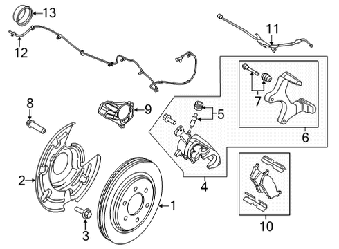 2021 Ford F-150 Brake Caliper Attachment Kit Diagram for ML3Z-2553-B