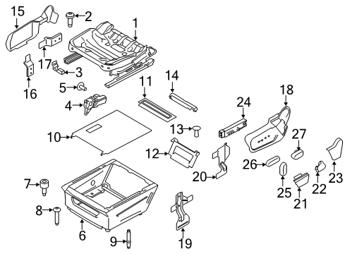 2023 Ford Transit Seat Track Cover Diagram for CK4Z-5461748-CC