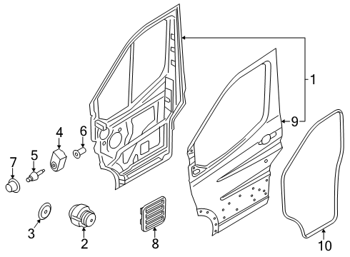 2024 Ford E-Transit Door & Components Diagram 3