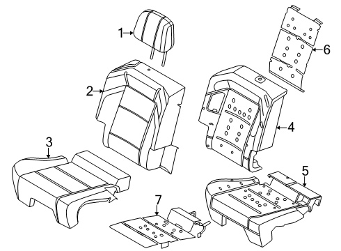 2025 Lincoln Nautilus Rear Seat Cushion Cover Assembly Diagram for R2TZ-5863804-CD