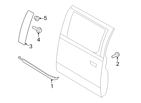 2023 Ford F-150 Lightning Door Glass Chan Weatherstrip Diagram for NL3Z-1625596-A