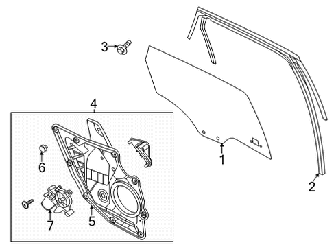 2020 Ford Escape Door Glass Run Diagram for LJ6Z-7825767-C